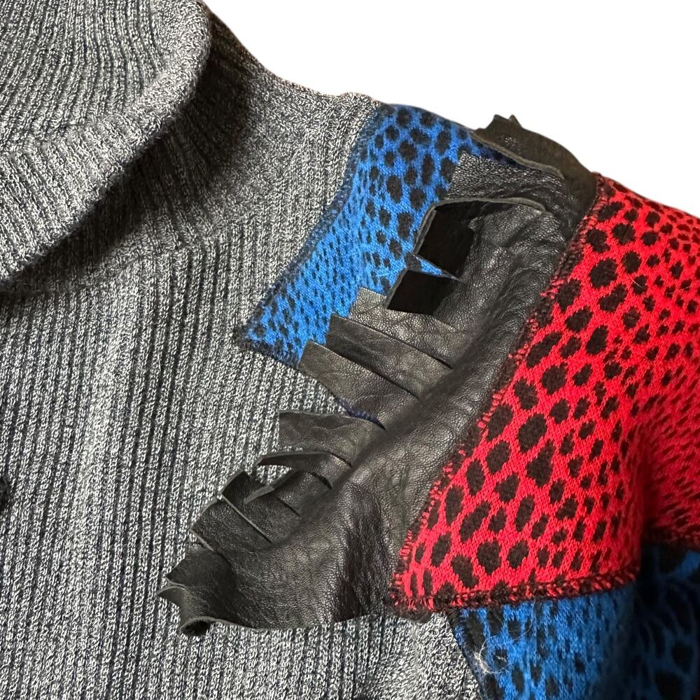 Vintage Mermini Patchwork Appliqu Split Collar Sw… - image 7